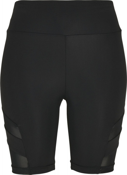 Urban Classics Damen Ladies High Waist Tech Mesh Cycle Shorts Black