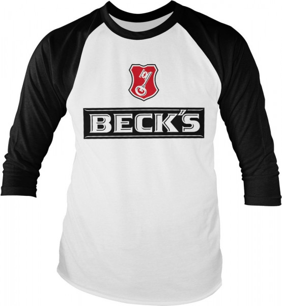 Beck's Beer Baseball Longsleeve Tee White-Black