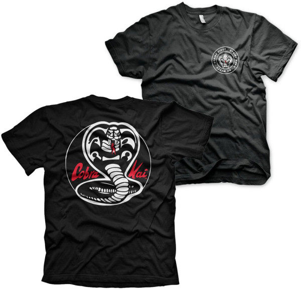 Cobra Kai White Patches T-Shirt Black