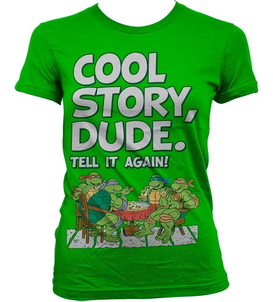 Teenage Mutant Ninja Turtles TMNT Cool Story Dude Girly Tee Damen T-Shirt Grün - Damen