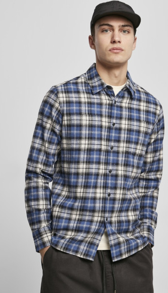 Urban Classics Hemd Checked Roots Shirt Darkblue/White