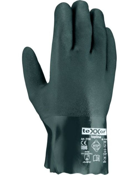teXXor Topline Chemikalienschutz-Handschuhe Pvc Grün (12 Paar) 2150