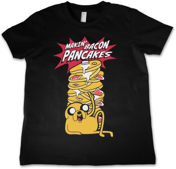 Adventure Time Makin' Bacon Pancakes Kids T-Shirt Black