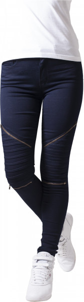 Urban Classics Damen Hose Ladies Stretch Biker Pants Dark Denim
