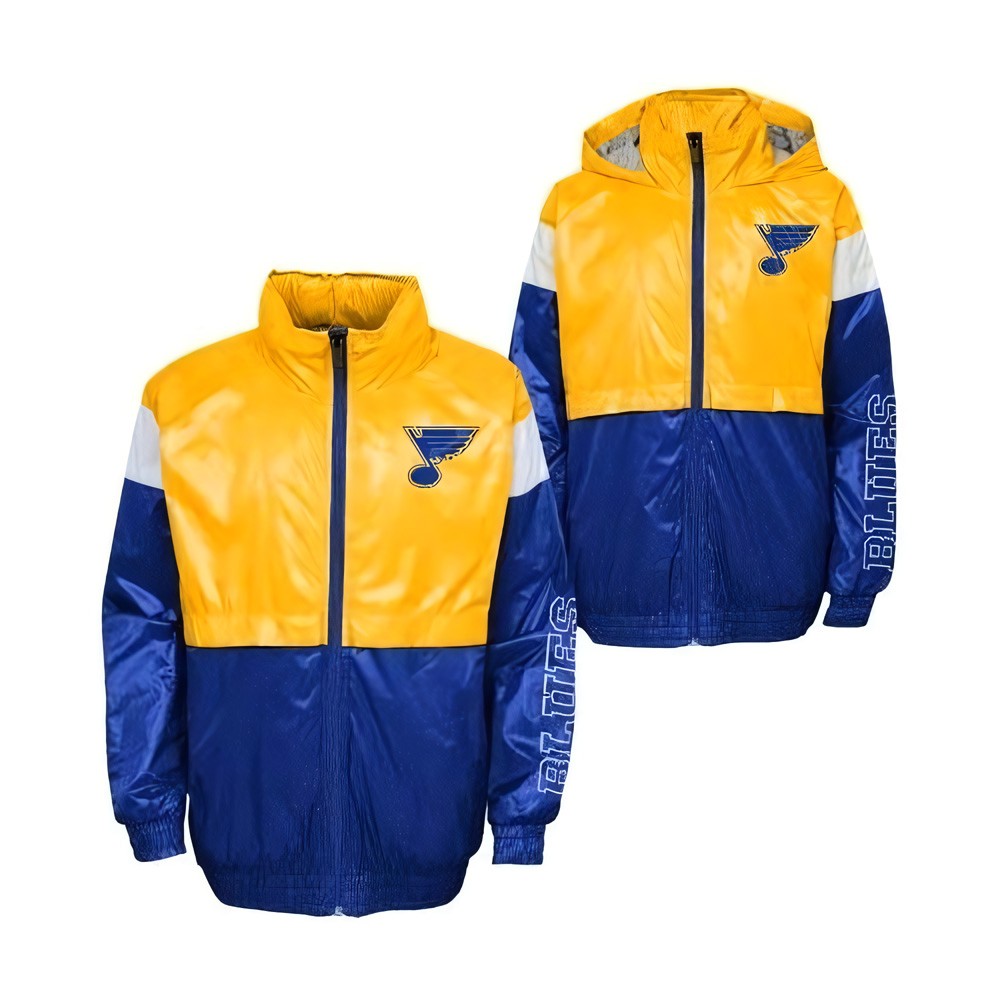 Outerstuff Jungen Sportartikel Kinder Jacke GOAL LINE STANCE FZ WINDBREAKE ST. LOUIS BLUES BL 159914 - Herren / Unisex