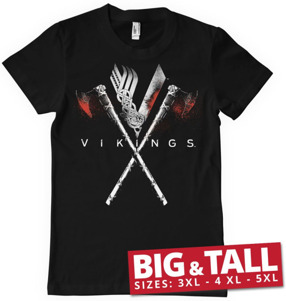 Vikings Axes Big & Tall T-Shirt Black