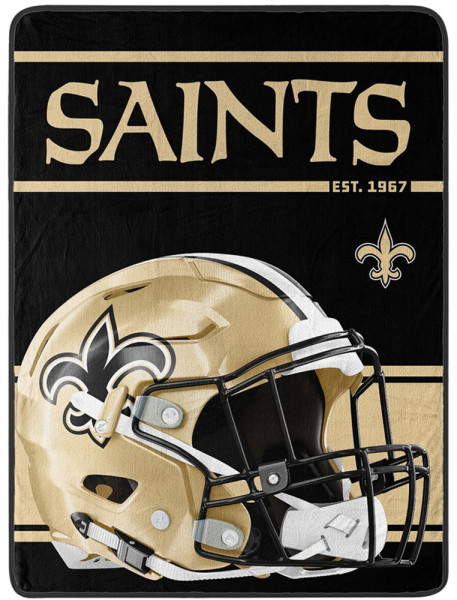New Orleans Saints Decke Run Super Plush American Football NFL Black