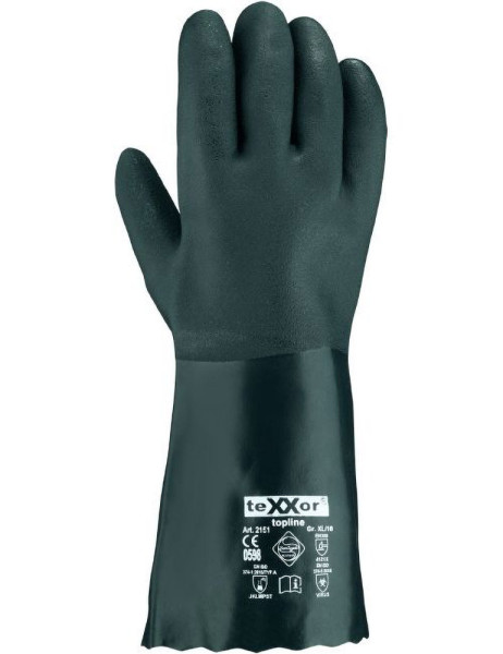 teXXor Topline Chemikalienschutz-Handschuhe Pvc Grün (12 Paar) 2151