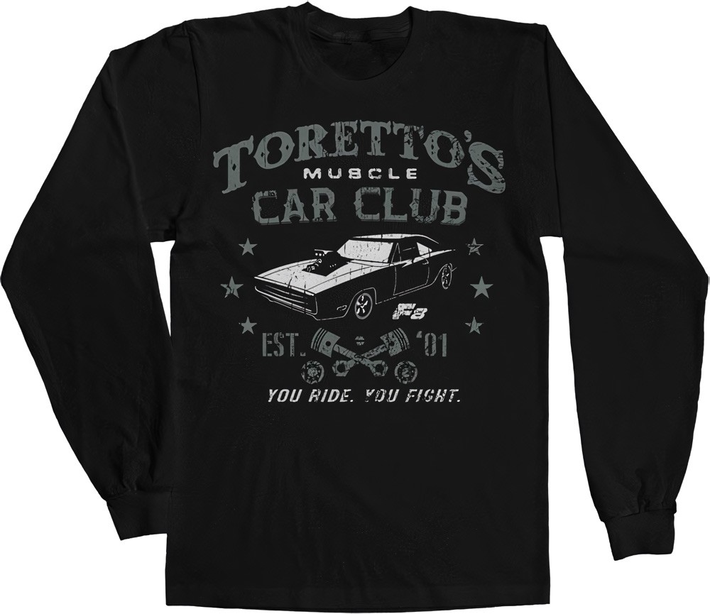 The Fast and the Furious Toretto's Muscle Car Club Longsleeve Tee Schwarz - Herren / Unisex