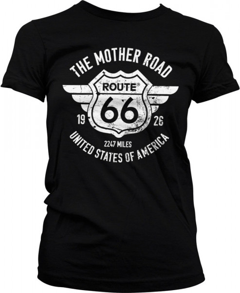 Route 66 The Mother Road Girly Tee Damen T-Shirt Black