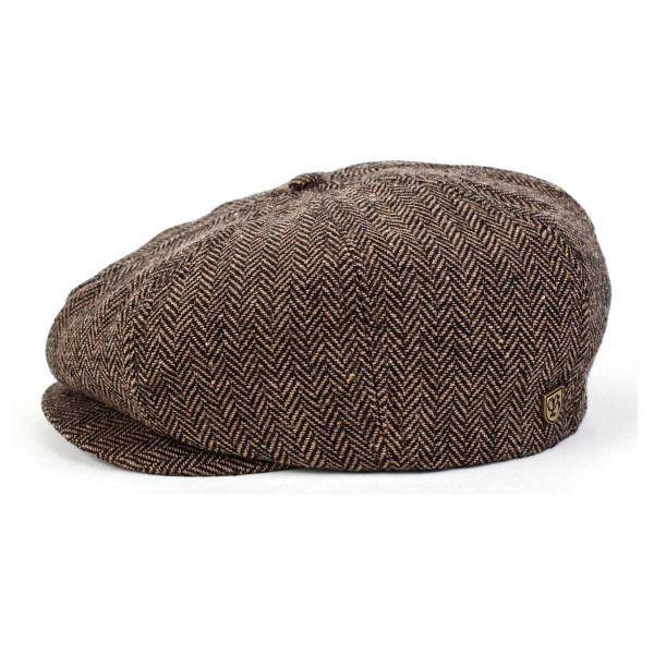 Brixton Cap Brood Brown Khaki Herringbone