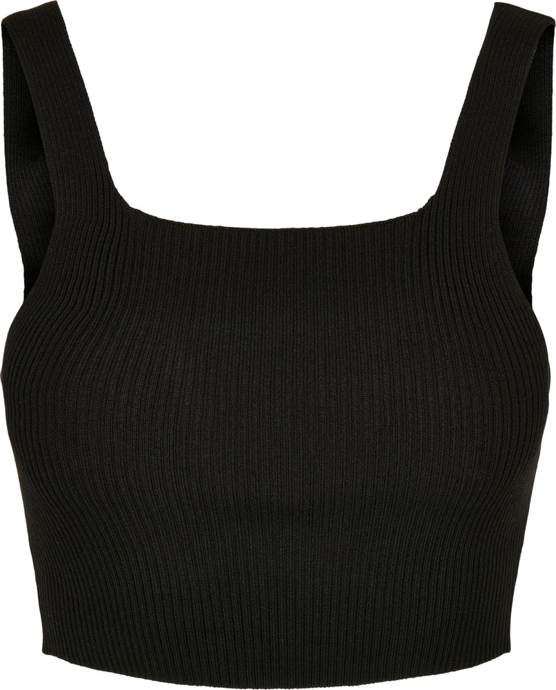 Urban Classics Damen Ladies Cropped Knit Top Schwarz - Damen