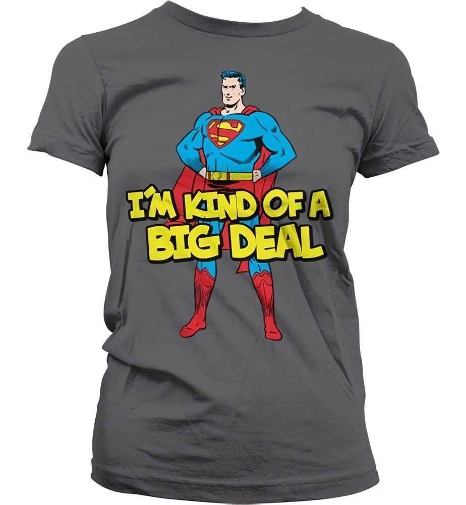 Superman I'm Kind Of A Big Deal Girly Tee Damen T-Shirt Dark-Grau - Damen