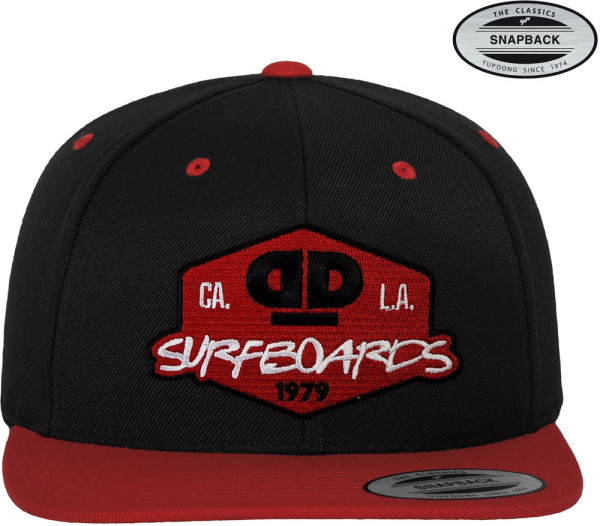 Dope & Deep Surfboards Premium Snapback Cap Black-Red