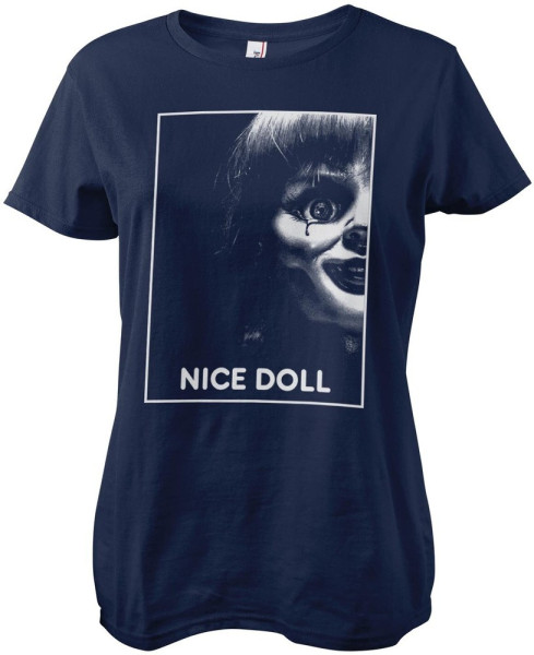 Annabelle Nice Doll Girly Tee Damen T-Shirt Navy