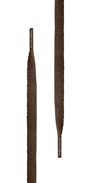 Tubelaces Schnürsenkel White Flat Brown-90 cm