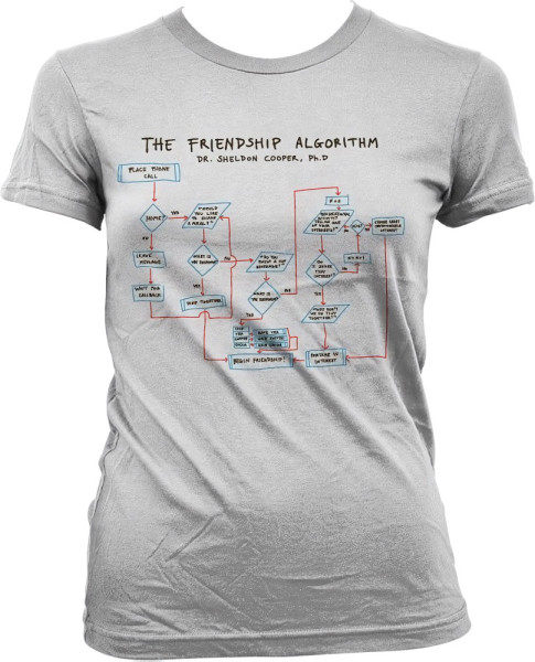 The Big Bang Theory Dr. Sheldon Cooper's Friendship Algorithm Girly T-Shirt Damen White
