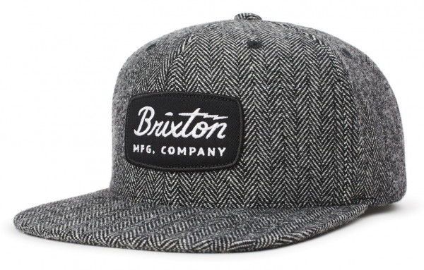 Brixton Cap Jolt Snapback Black Herringbone