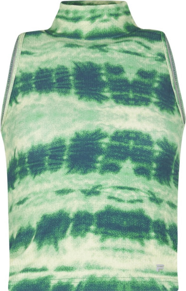 Fila Damen Tank Top Chaumont Sleevless, Cropped Top Green Batic AOP