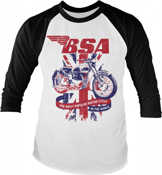 BSA Union Jack Baseball Longsleeve Tee White-Black