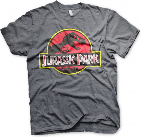 Jurassic Park Distressed Logo T-Shirt Dark-Heather