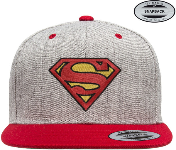 Superman Premium Snapback Cap Heather-Grey-Red