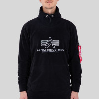 Alpha Industries Hoodie Turtle-Neck Sweater Polar Fleece Black