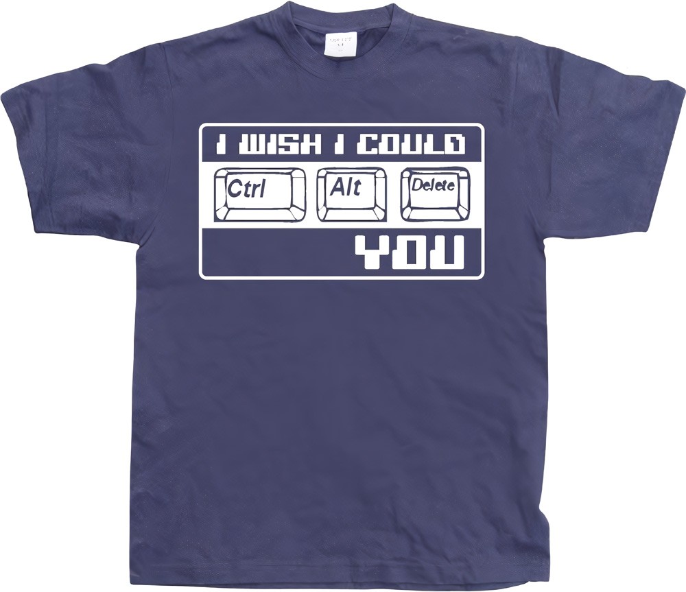 Hybris I Wish I Could CTR-ALT-DEL You! Blau - Herren / Unisex