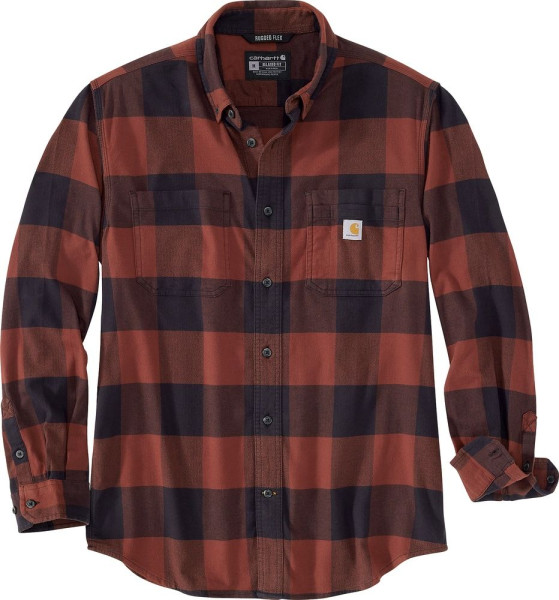 Carhartt Hemd Midweight Flannel L/S Plaid Shirt Mineral Red