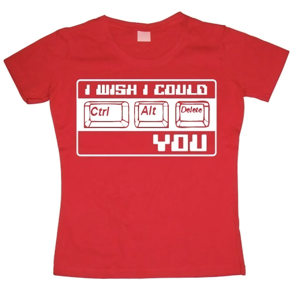 Hybris I Wish I Could CTR-ALT-DEL You! Girly T-shirt Damen Rot - Damen