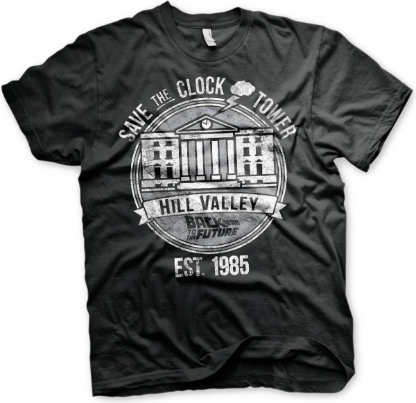 Back to the Future Save The Clock Tower T-Shirt Black