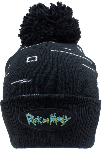 Rick And Morty - Pixel Print (Beanie Pom) Mütze Black