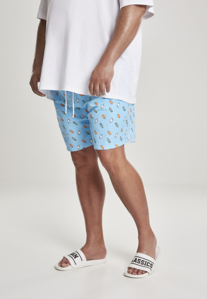 Urban Classics Swim Shorts Pattern Swim Shorts Lightblue/Ice