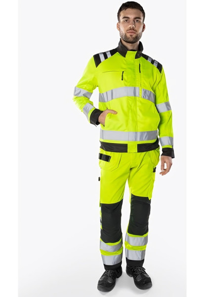 Fristads High Vis Green Jacke Kl. 3 4067 GPLU Warnschutz-Gelb/Schwarz