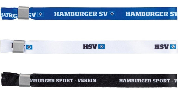 Hamburger SV HSV Armbänder B-W-S (3er Set) Fußball Blau/Weiß/Schwarz
