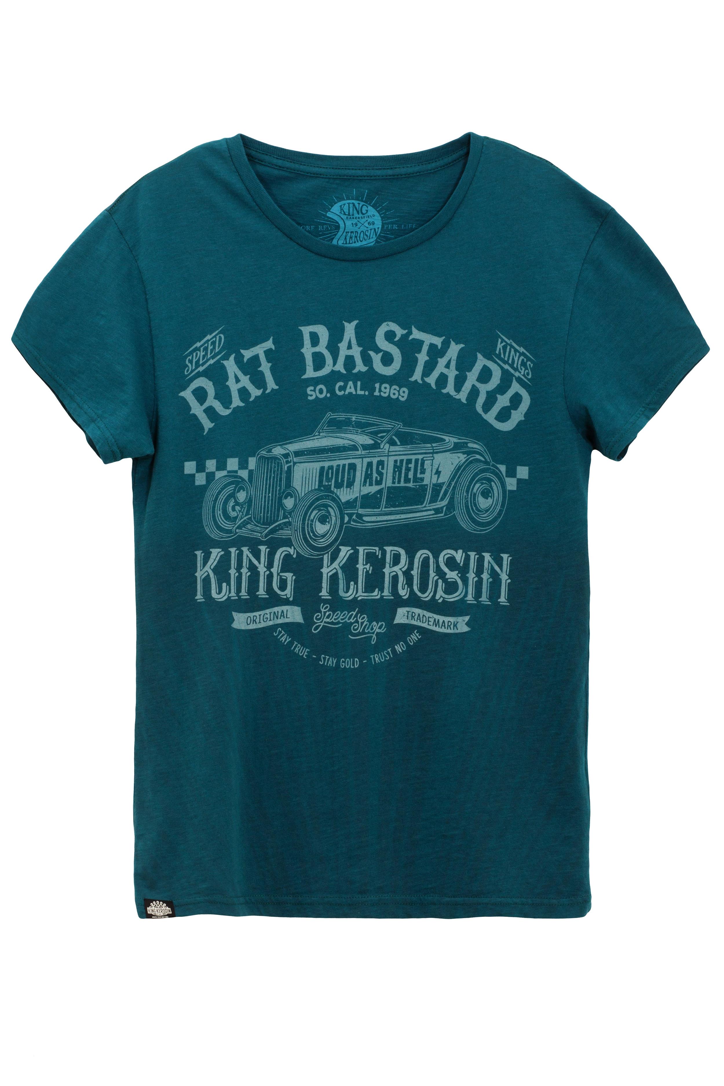 King Kerosin T-Shirt Rat B. Watercolour Blau - Herren / Unisex
