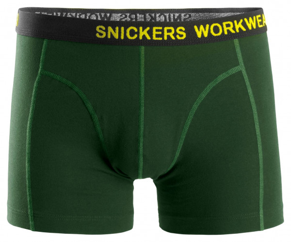Snickers Body Mapping Stretch Boxershorts 2er-Pack Schwarz-Waldgrün