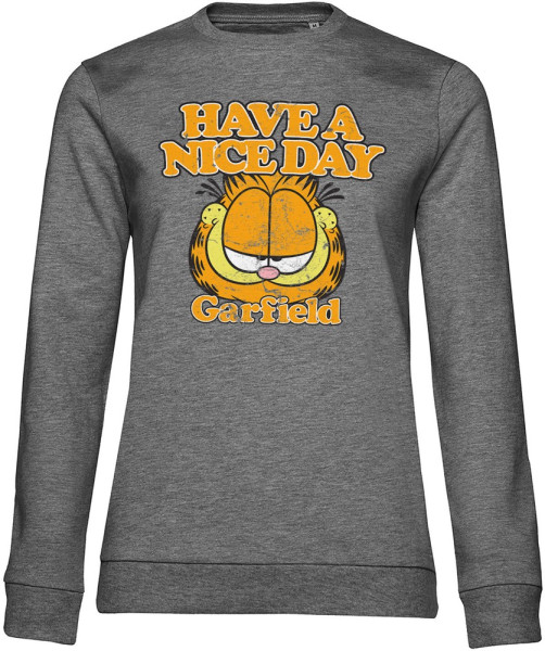 Garfield Have A Nice Day Girly Sweatshirt Damen Medium-Heather-Grey