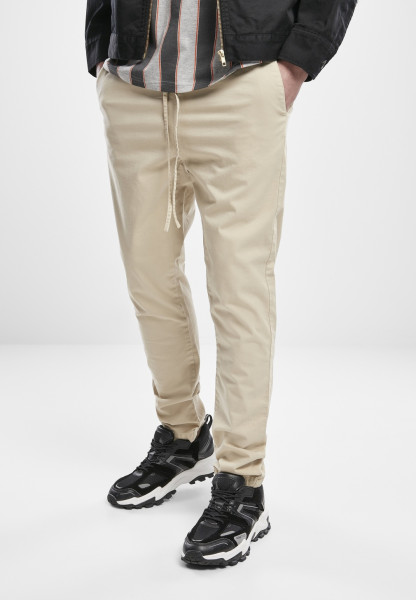 Urban Classics Trousers Tapered Cotton Jogger Pants Concrete