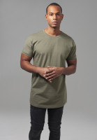 Urban Classics Men's Long Shaped Turnup Tee - 100% Cotton Casual T-Shirt, Rounded Hem, Sizes XS-5XL