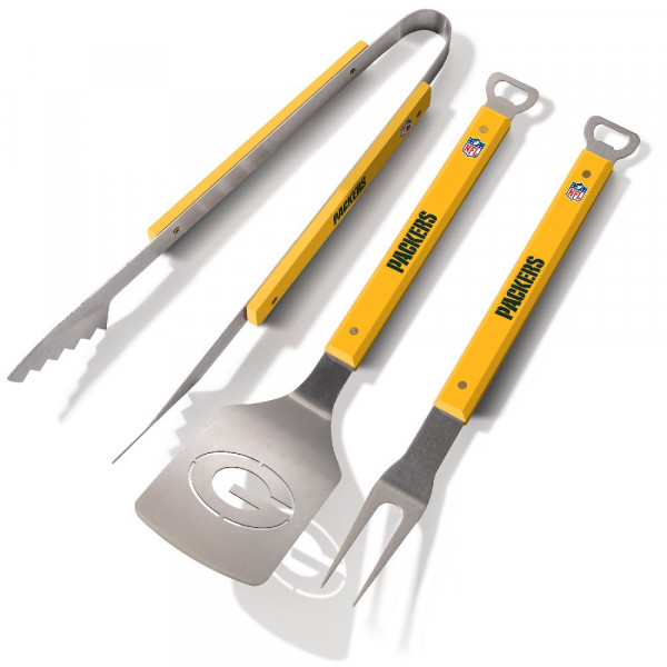 Green Bay Packers Grillbesteck Spirit Series 3-Piece BBQ Set American Football Gelb