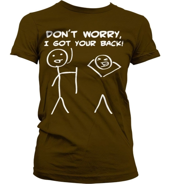 Hybris Don't Worry, I Got Your Back! Girly T-Shirt Damen Brown