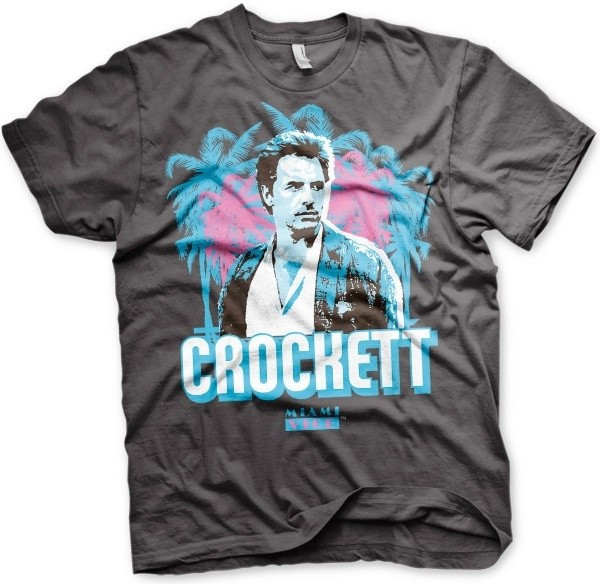 Miami Vice Crockett Palms T-Shirt Dark-Grey