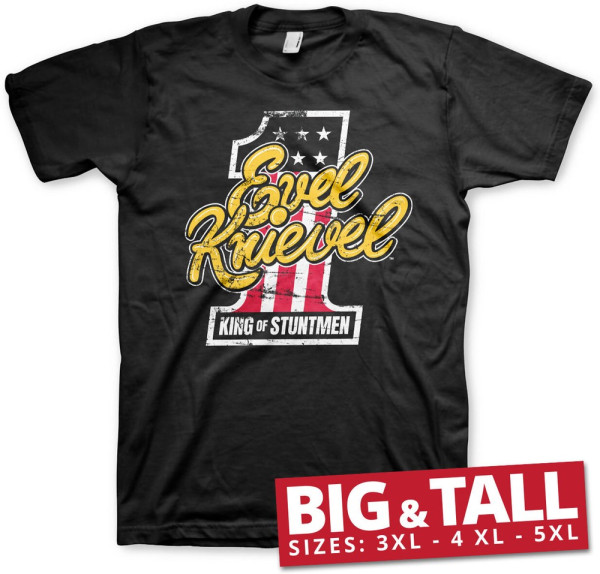 Evel Knievel King Of Stuntmen Big & Tall T-Shirt Black