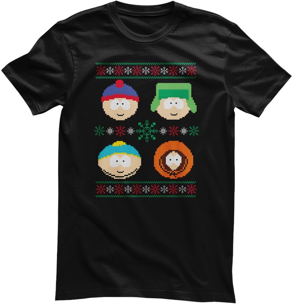 South Park T-Shirt 8-bit Christmas Pattern MTV-1-SP026 - Herren / Unisex