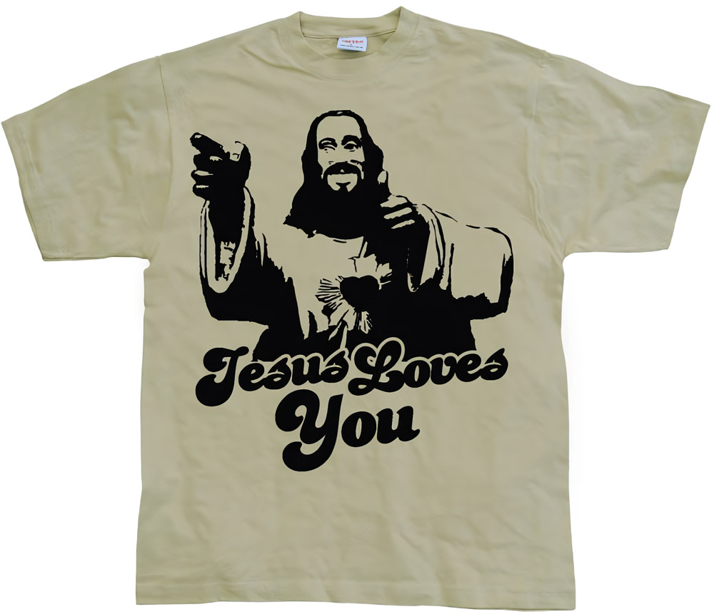 Tokigt Jesus Loves You T-Shirt SH-1-10664-H19-2 - Herren / Unisex