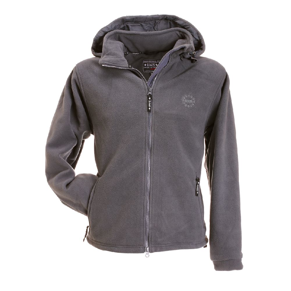 BMS Fleece Windsmoother Kapuzen-Jacke Grau - Herren / Unisex