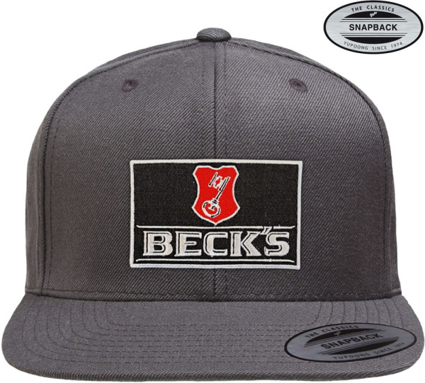 Beck's Beer Patch Premium Snapback Cap Dark-Grey