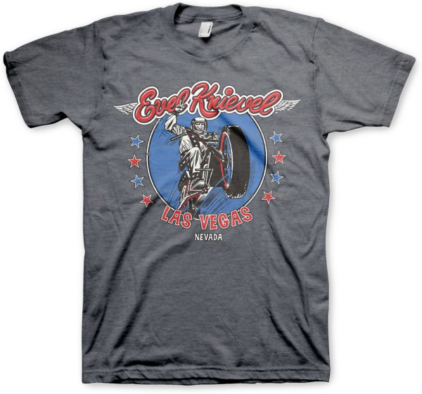 Evel Knievel In Las Vegas T-Shirt Dark-Heather
