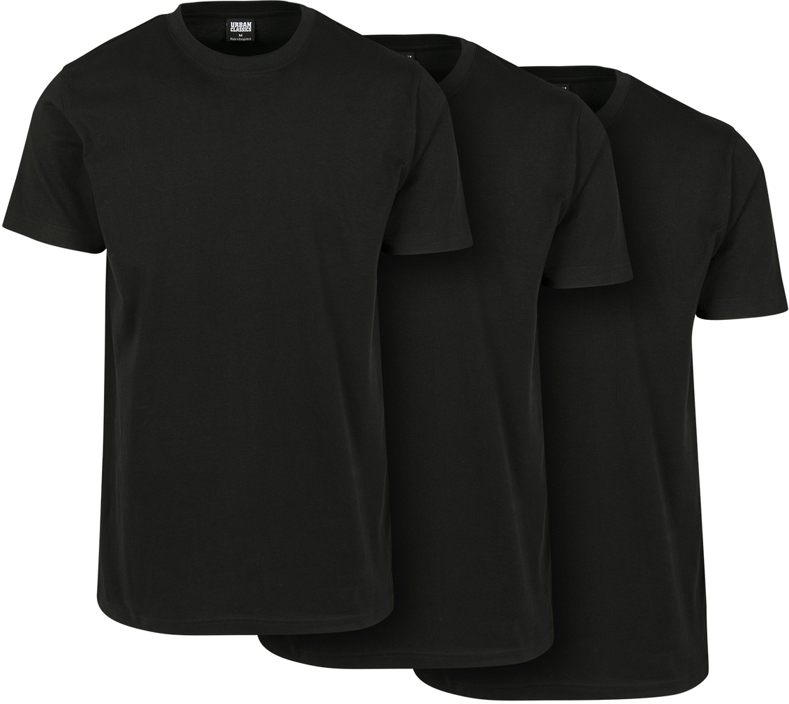 Urban Classics T-Shirt Basic Tee 3-Pack Schwarz - Herren / Unisex